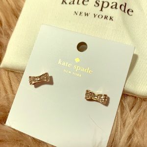 Kate Spade “Ready Set Bow” Rose Gold Bow Earrings